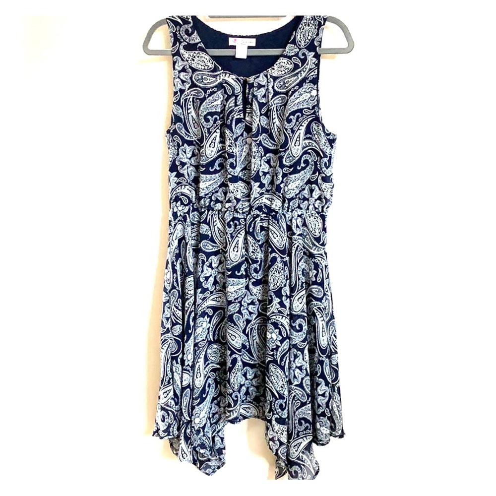 Lucious Brand Sleeveless Navy Paisley Dress